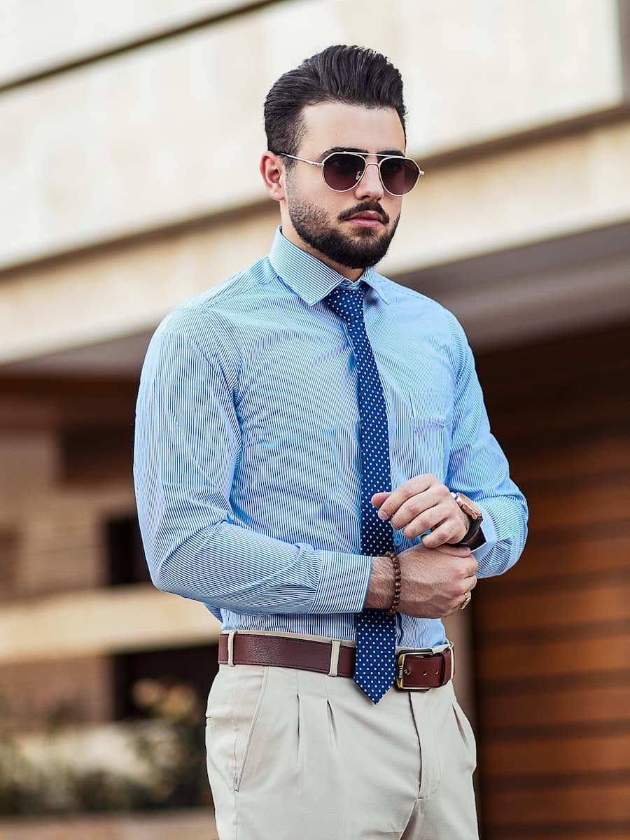 Mens Full Sleeve Shirt — Blue